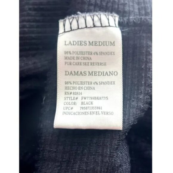 Tangerine Waffle Long Sleeve 1/4 Zip up Pullover Sweater Black Women's Medium - Picture 6 of 6